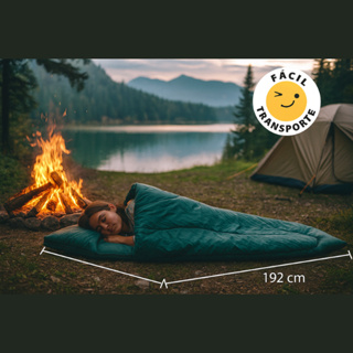 Saco de Dormir Solteiro Térmico Com Zíper FA Maringá Camping Colchonete Pesca Dobrável Portátil Leve em Oferta na Shopee