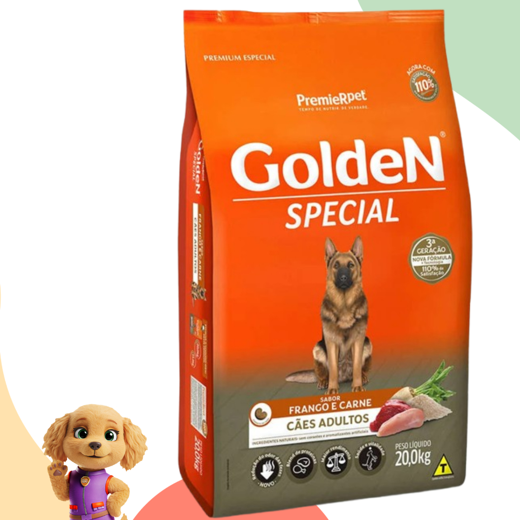 Ração Seca PremieR Pet Golden Special Cães Adultos Frango e Carne 20kg