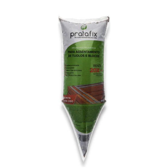 Argamassa Massa Polimérica PrataFix - Cola Tijolo e Bloco - Bisnaga 3kg - Alto Rendimento