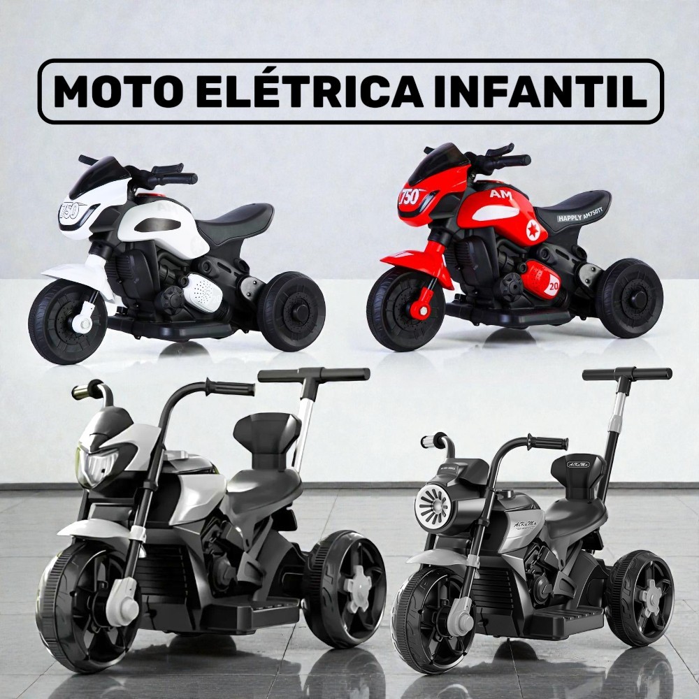 Mini Moto Elétrica Infantil Esportiva Recarregável Bivolt - Suporta até 30kg Motinha Eletrica
