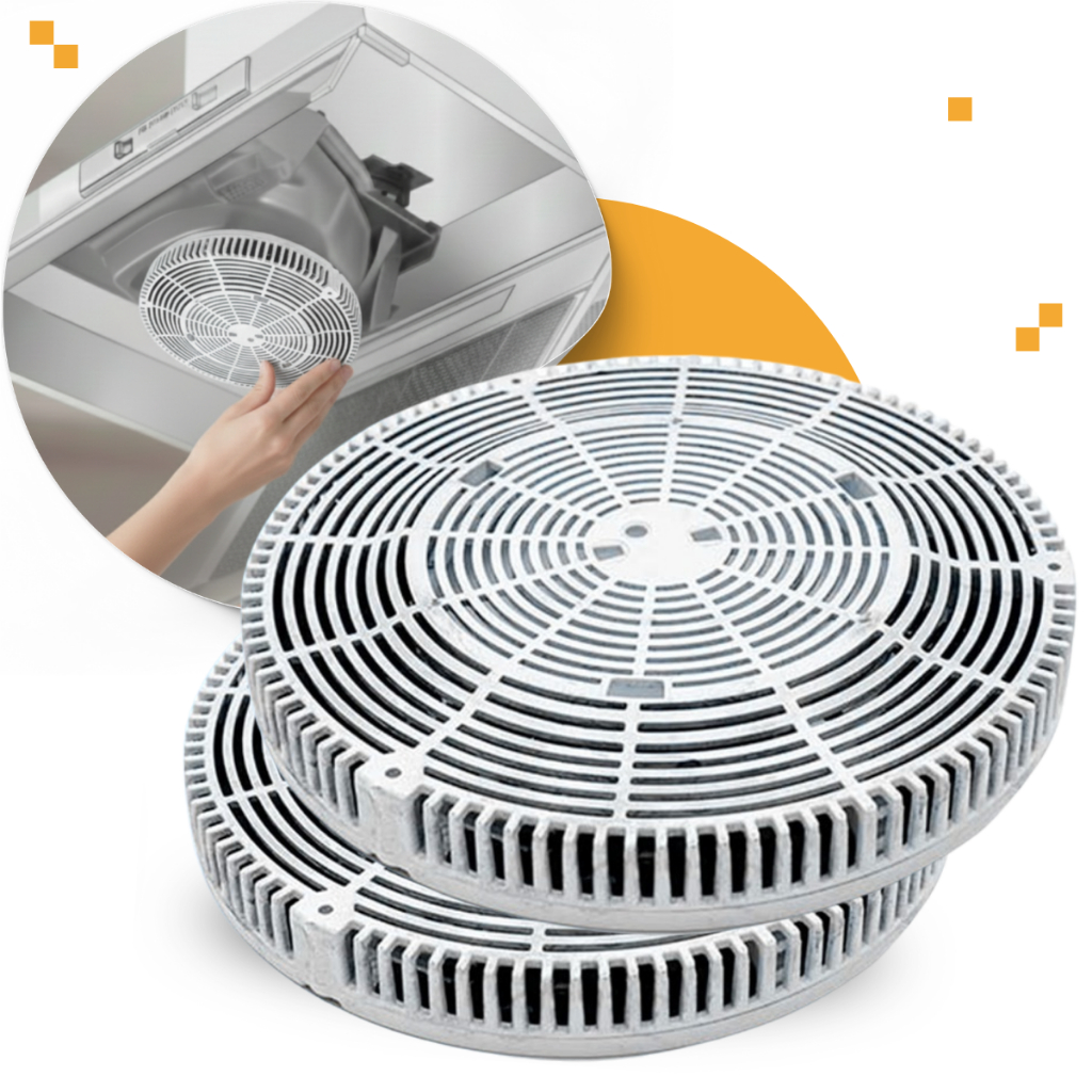 Imagem Kit Filtro Carvão Ativado Para Depurador Ar Cook Original Colormaq CDE Zero Gorduras Sem Odores