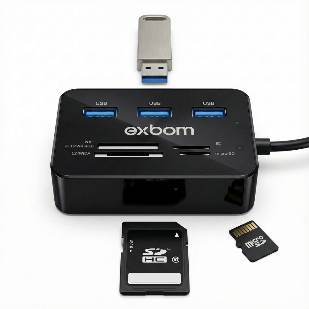 Hub USB 7 em 1 com Leitor de Cartões Adaptador Micro SD TF MS Pro Duo Plug & Play PC Notebook em Oferta na Shopee