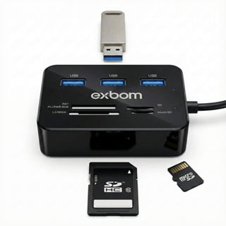 Hub USB 7 em 1 com Leitor de Cartões Adaptador Micro SD TF MS Pro Duo Plug & Play PC Notebook em Oferta na Shopee