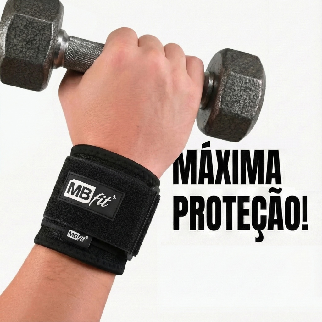 Munhequeira Ajustável Alta Compressão – Suporte e Proteção para Treino e Academia
