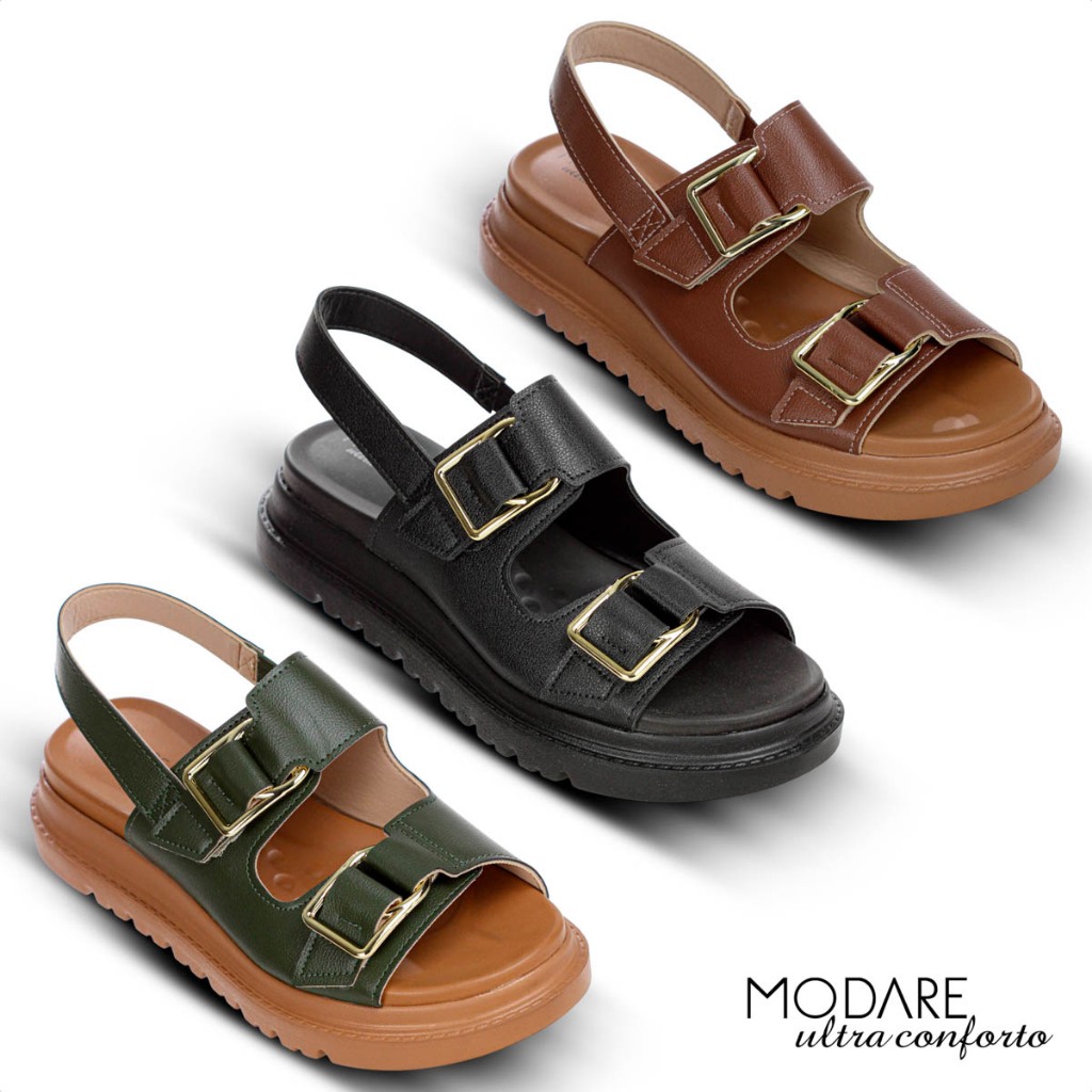 Sandália Modare Papete Feminina Confortável Macia Leve Antiderrapante Ortopédica Napa Floather em Oferta na Shopee