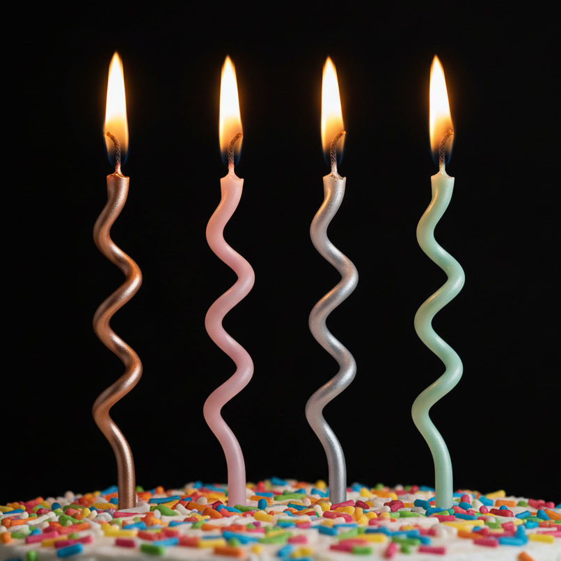 4 à 12 Vela Aniversário Espiral Diferente Metalizada Candy Bolo Trend Festa Ano Novo Infantil em Oferta na Shopee