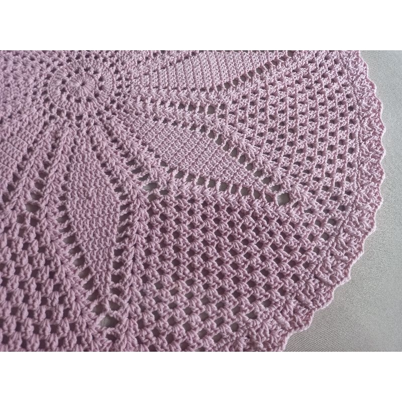 TOALHA DE MESA REDONDA DE CROCHÊ/ TAPETE COM 80 CM — imagem 2 de 2