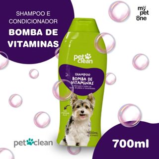 Shampoo 700ml Bomba de Vitamina + Queratina p/ Cães e Gatos - Pet Clean em Oferta na Shopee