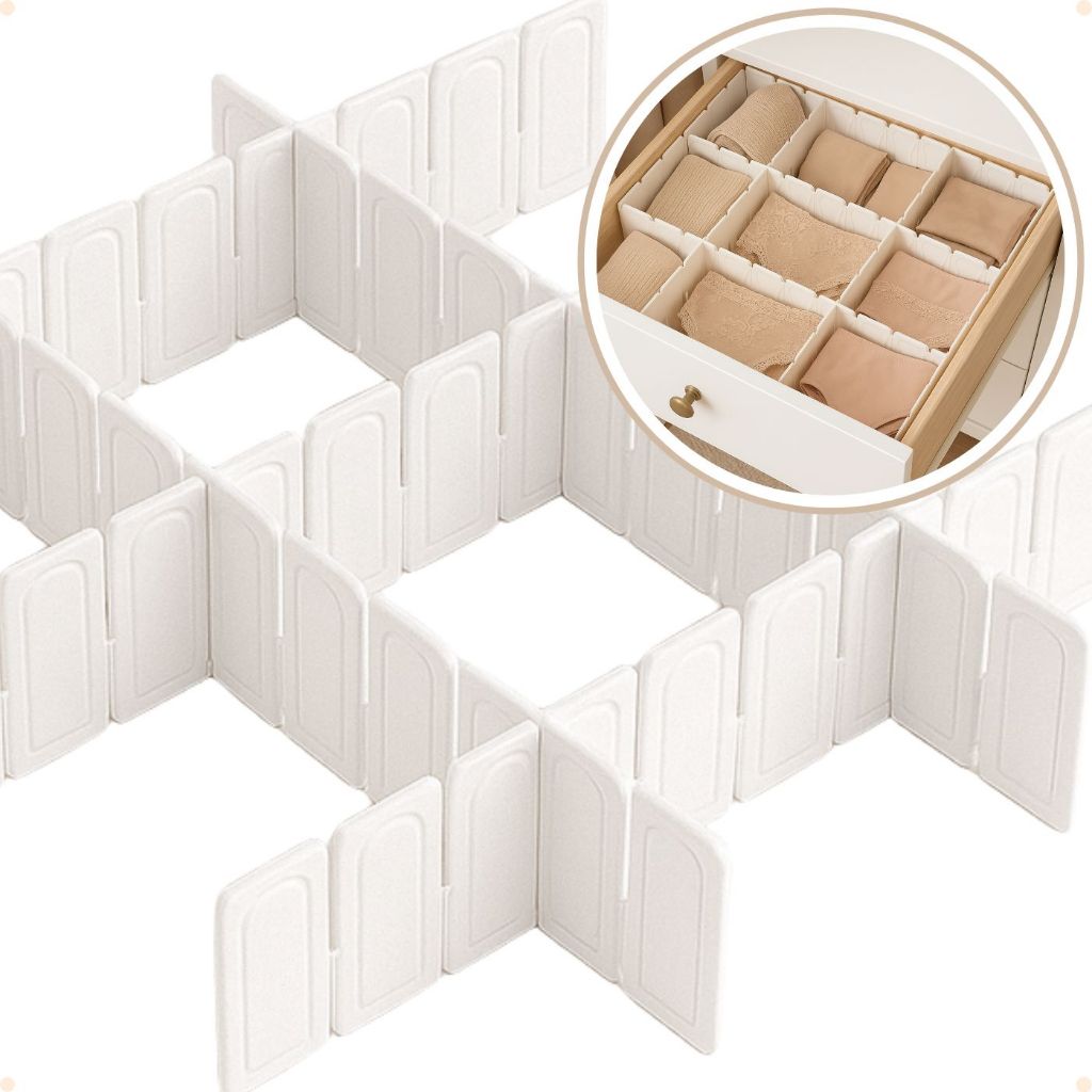 Kit com 12 Organizadores de Gaveta Modular BRANCO em Oferta na Shopee