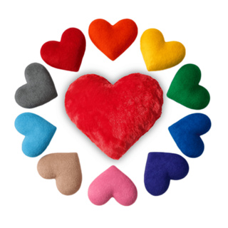 Almofada Em Pelucia De Coração Varias Cores Silicone em Oferta na Shopee