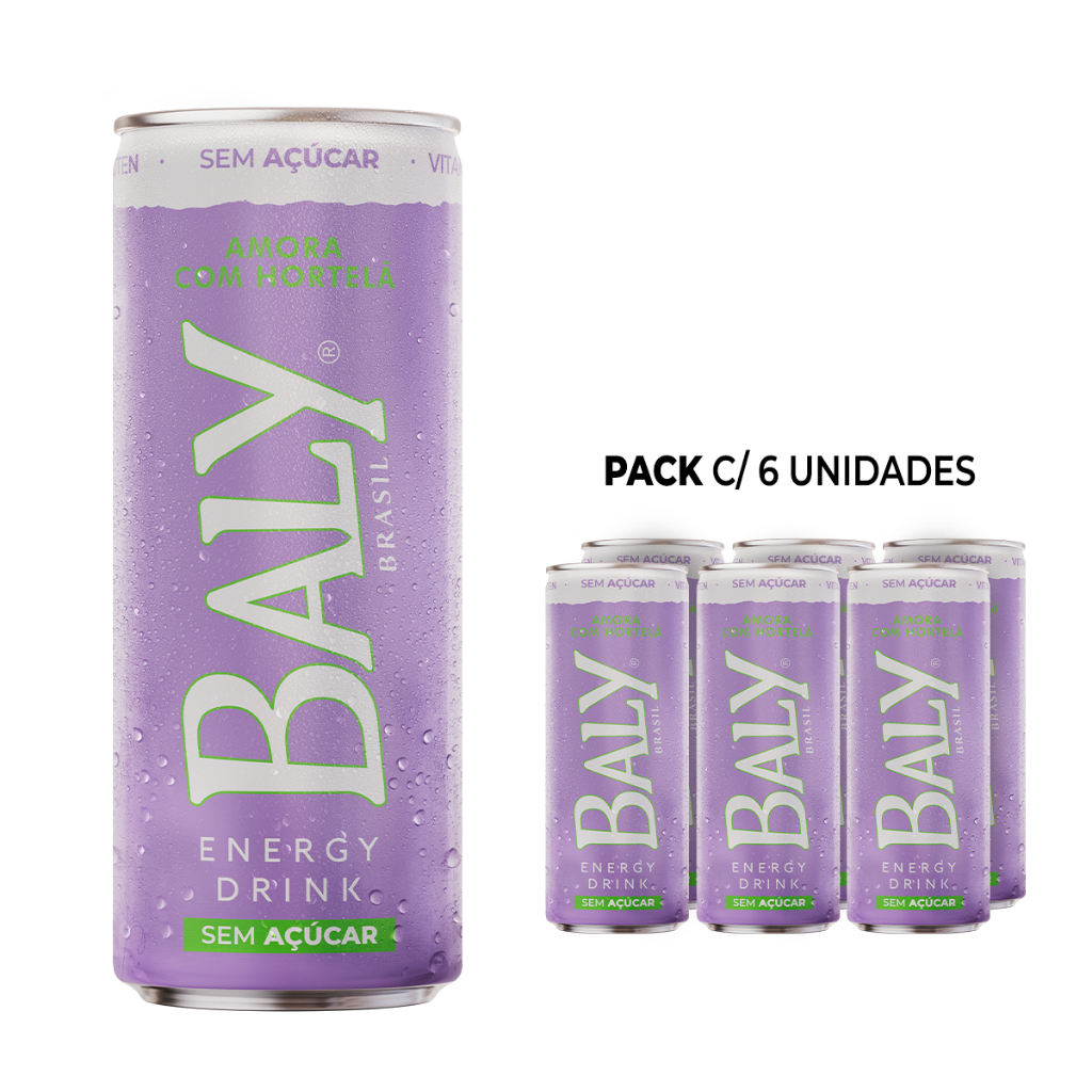 Pack Energético Baly Amora c/ Hortelã Sem Açúcar 250ml em Oferta na Shopee