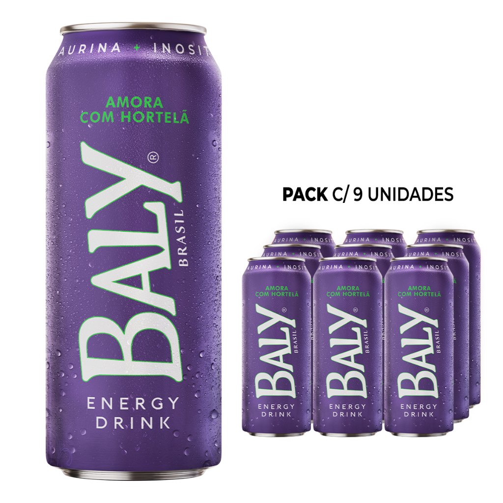 Detalhes do Pack Energético Baly Amora c/ Hortelã 473ml