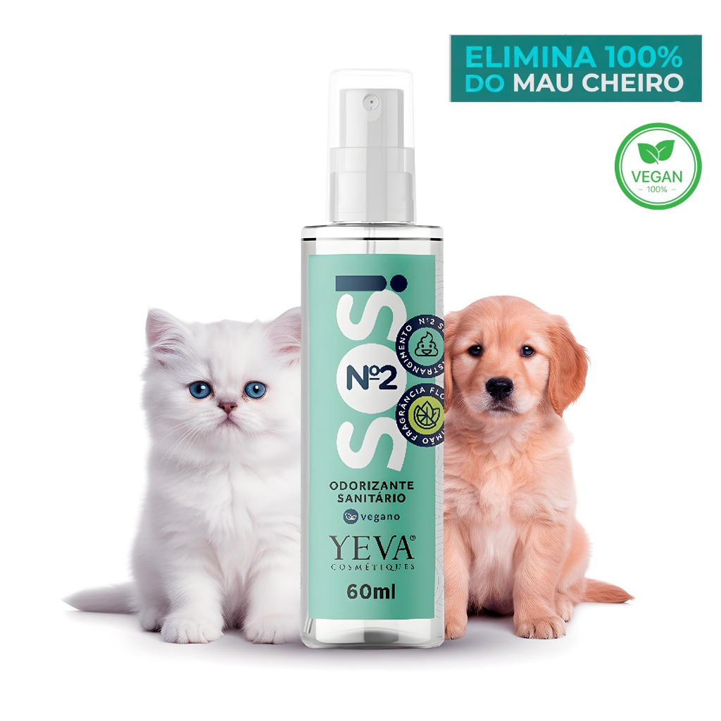 Neutralizador Pet SOS Nº2 Elimina Cheiro Forte Xixi e Cocô Vegano para Casa Apartamento Cães e Gatos