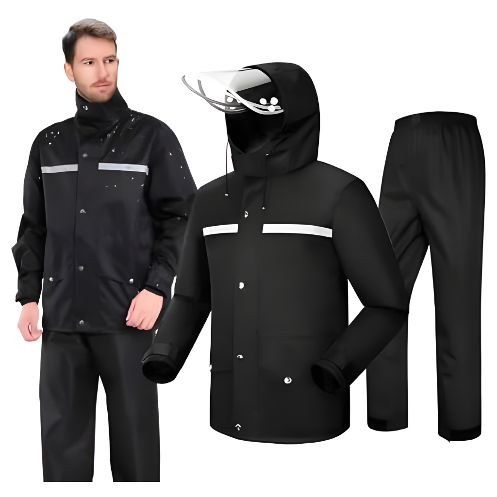 Capa De Chuva Moto Motoqueiro Impermeável Reforçada Frio Viseira