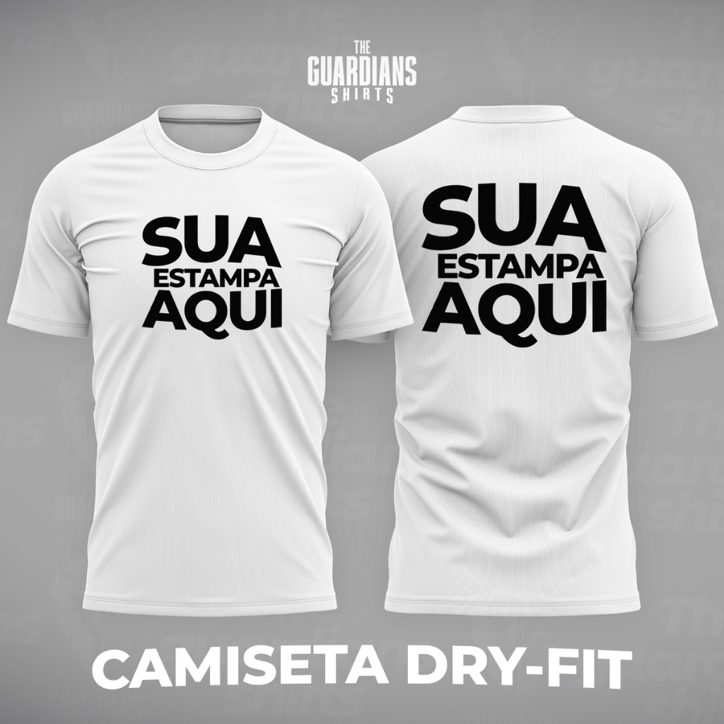 Camiseta Dry-fit  Personalizada Sua Estampa Aqui Tecido Esportivo Leve Fit