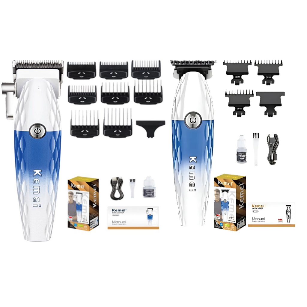 Combo Kemei PRO KM-1689-A Corte ou 1690-A Acabamento Kit Profissional Cabelo Barba em Oferta na Shopee