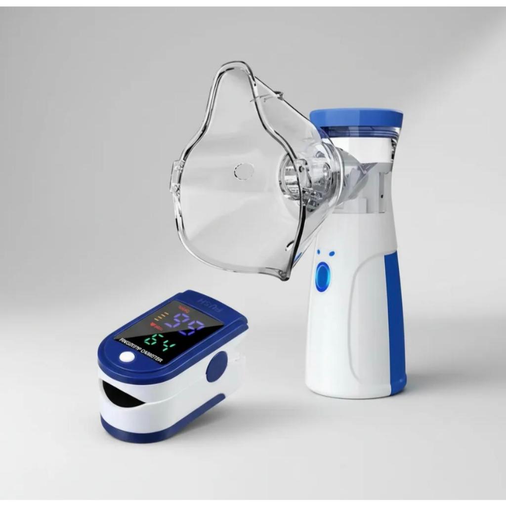 Kit Oxímetro Digital + Inalador Portátil Ultrassônico – Nebulizador Silencioso Adulto e Infantil em Oferta na Shopee