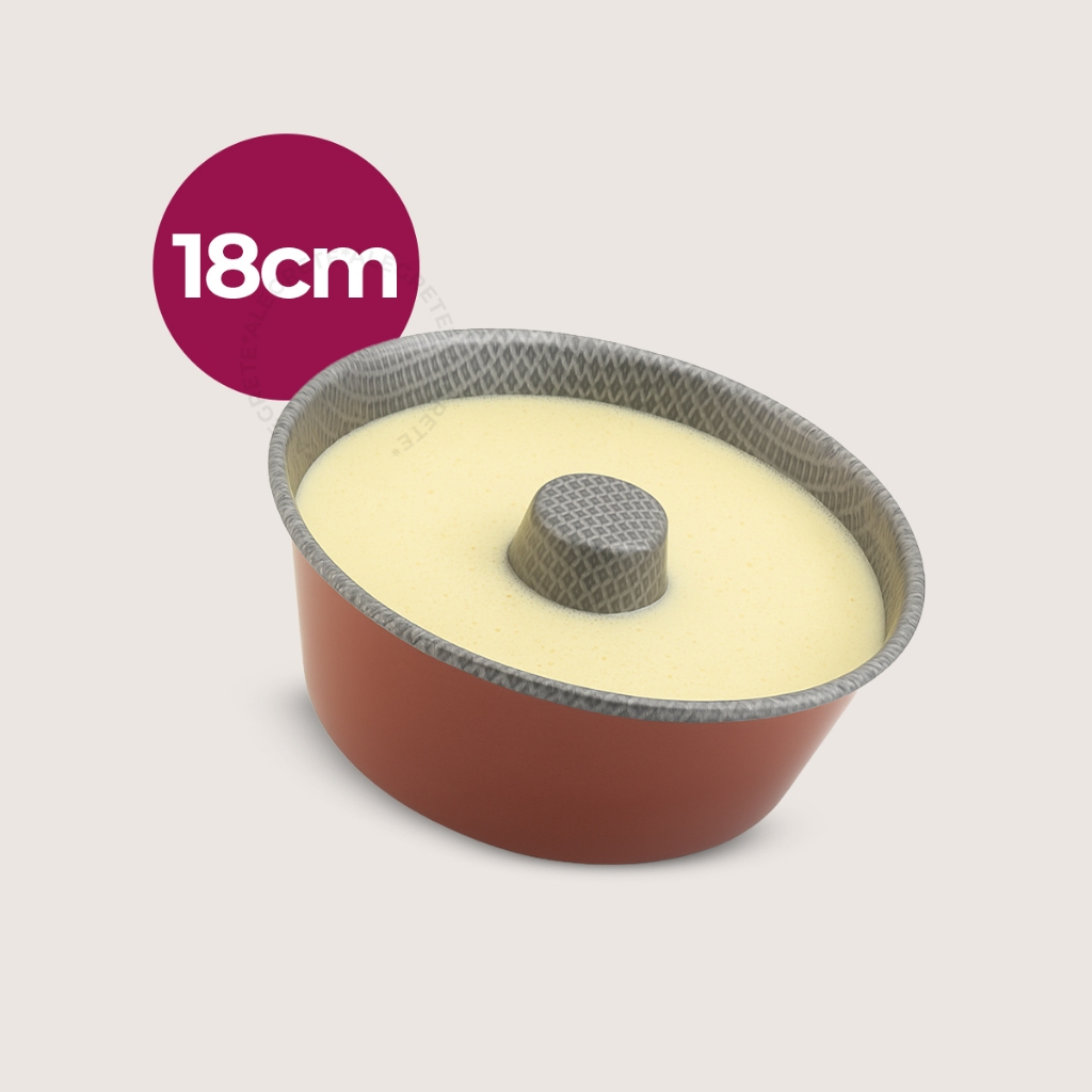 Forma de Pudim Alegrete Enjoy Antiaderente AA Vermelha Furo Central 18cm