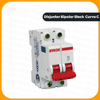 Disjuntor Bipolar Steck 10A 16A 20A 25A 32A 40A 50A 63A Curva C em Oferta na Shopee
