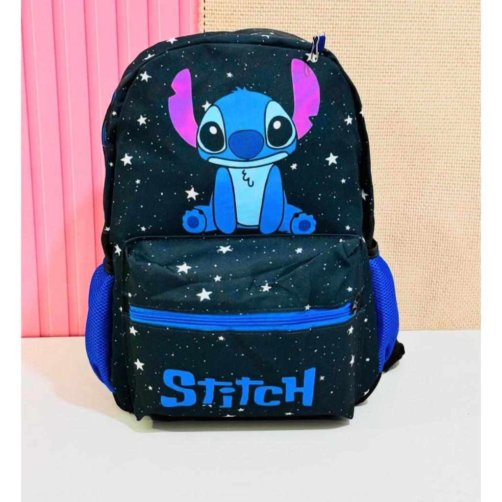 Mochila de costas juvenil escolar Stitch na cor preta tamanho grande, envio rápido em Oferta na Shopee