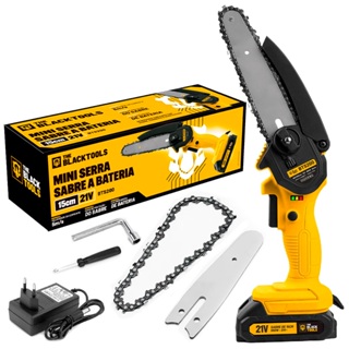 Mini Serra Elétrica Portátil Bateria 21v Recarregável Corte The Black Tools em Oferta na Shopee