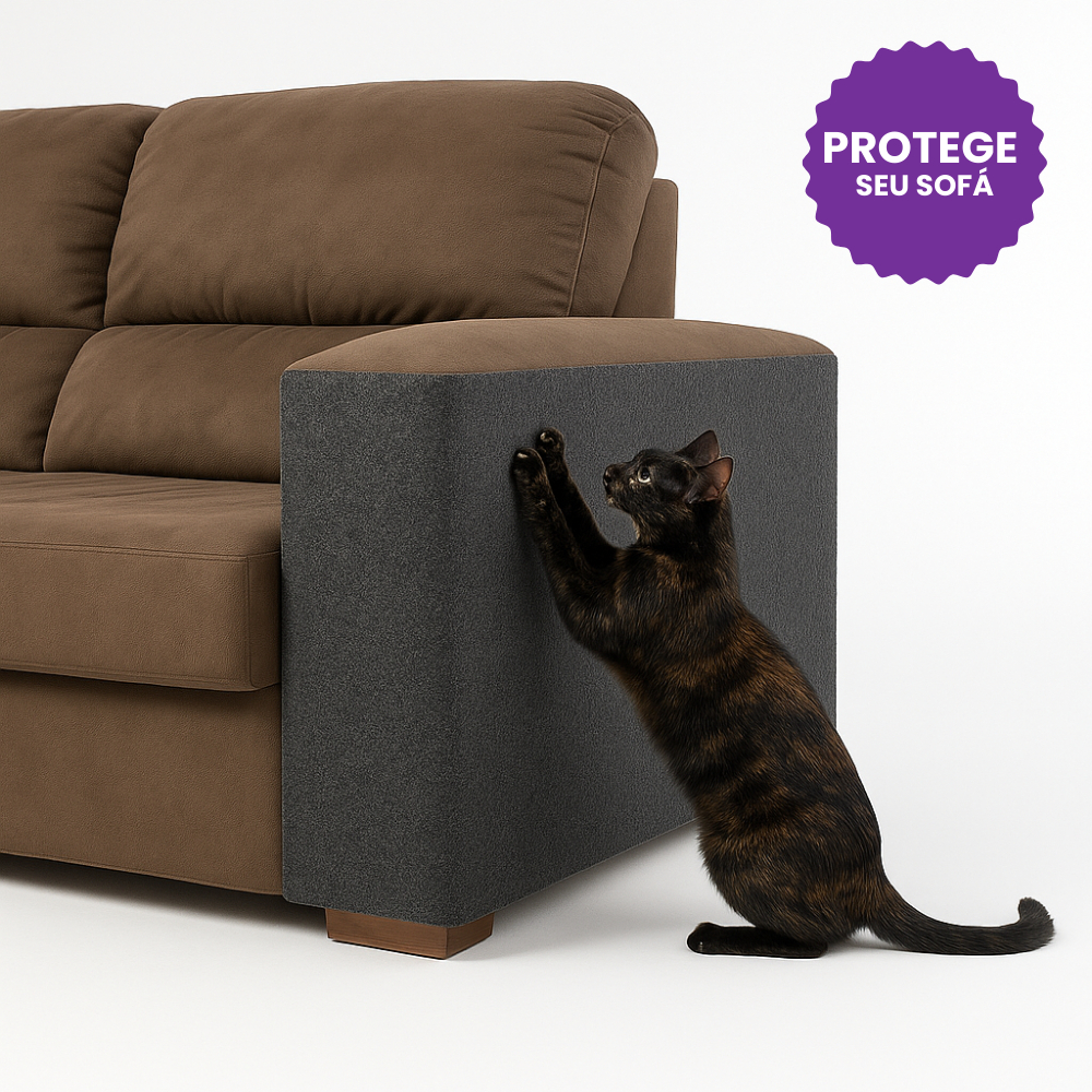 Arranhador Adesivo GRANDE em Carpete para Gato - Protetor de Sofá Cama Box e Parede 2 Tamanhos