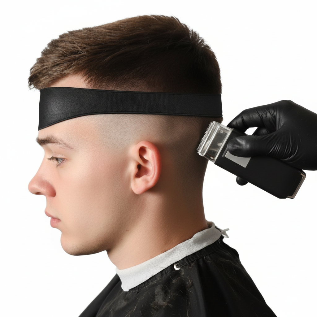 Guia Faixa Corte Sozinho Precisão Cabelo Degrade Disfarce Ajustável De Silicone