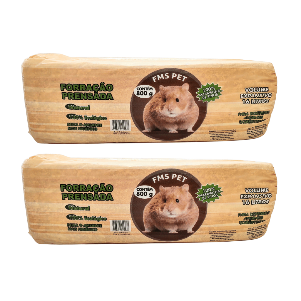 Serragem Maravalha de Pinus para Hamster Porquinho da Índia Roedores Aves 2 Pacotes com 800g cada