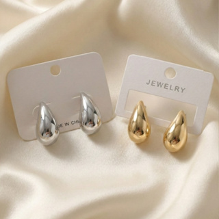 Brinco Gota D'Agua Virgula Elegante Dourado e Prata Folheado Moda Blogueira em Oferta na Shopee