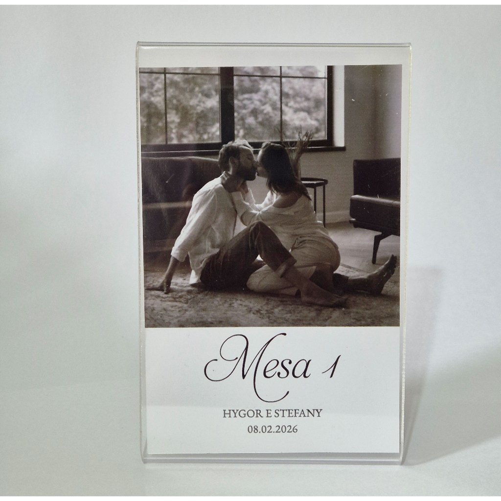 Placa número de mesa - com display 10x15cm