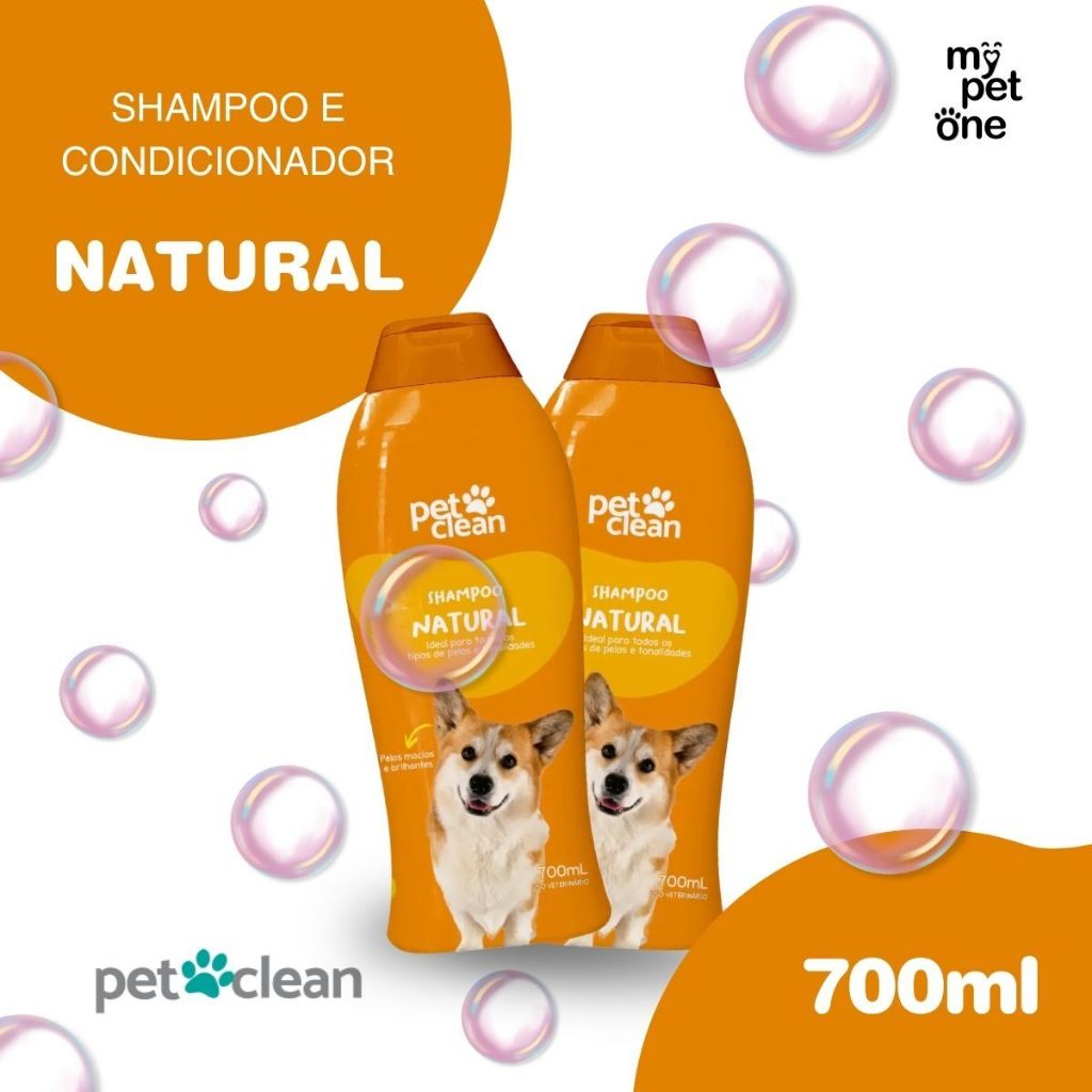 Kit 2 Shampoo e Condicionador Pet Clean Natural 2 em 1 - 700ml em Oferta na Shopee