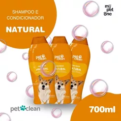 Kit 3 Shampoo e Condicionador Pet Clean Natural 2 em 1 - 700ml