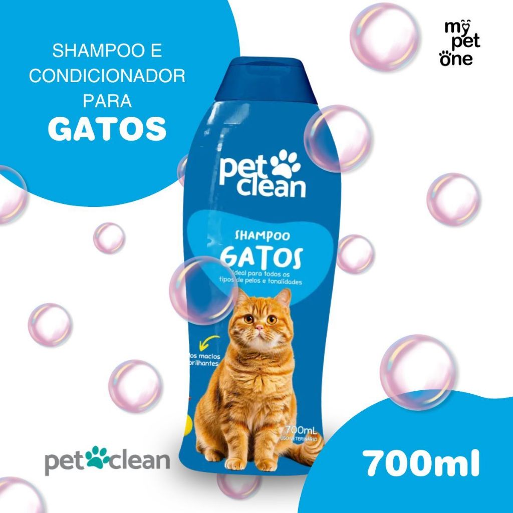 Shampoo e Condicionador 2 em 1 para Gatos 700ml - Pet Clean