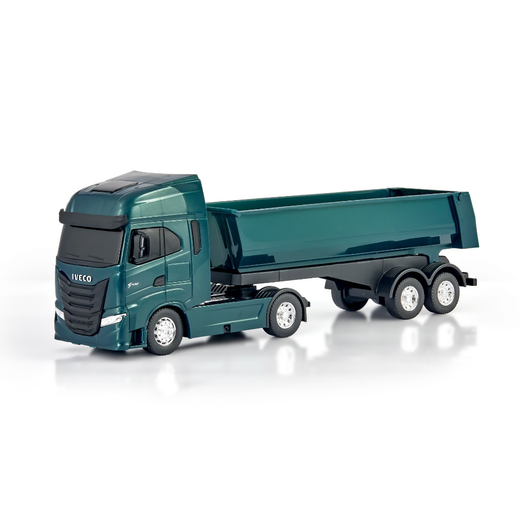 Caminhão Brinquedo Miniatura Iveco S-Way Toco Basculante Colecionável 47cm Rodas Cromadas Escolha sua Cor