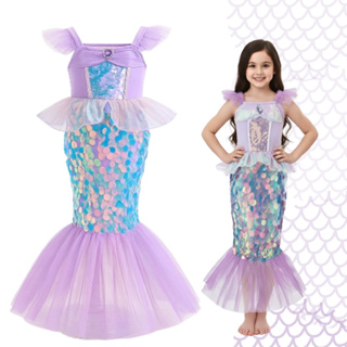 Fantasia Feminina INfantil Sereia Luxo Vestido COmpleta em Oferta na Shopee
