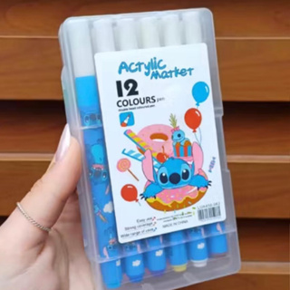 Canetinhas Coloridas Stitch e Capivara 12 e 24  cores - Material Escolar - Papelaria Fofa & criativa em Oferta na Shopee