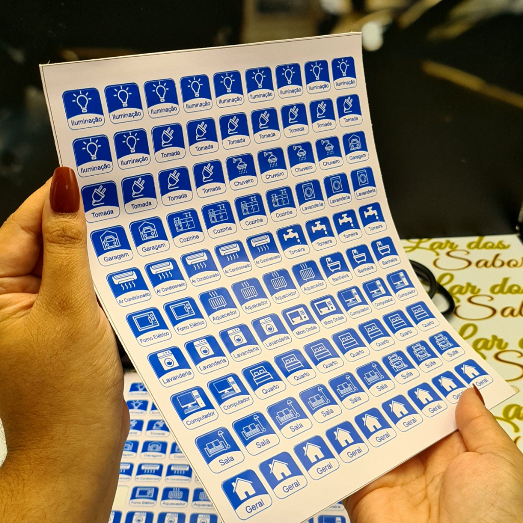 Adesivo Identificador para Quadro de Disjuntores Disjuntor Sinalização de Energia Quadro de Força em Oferta na Shopee