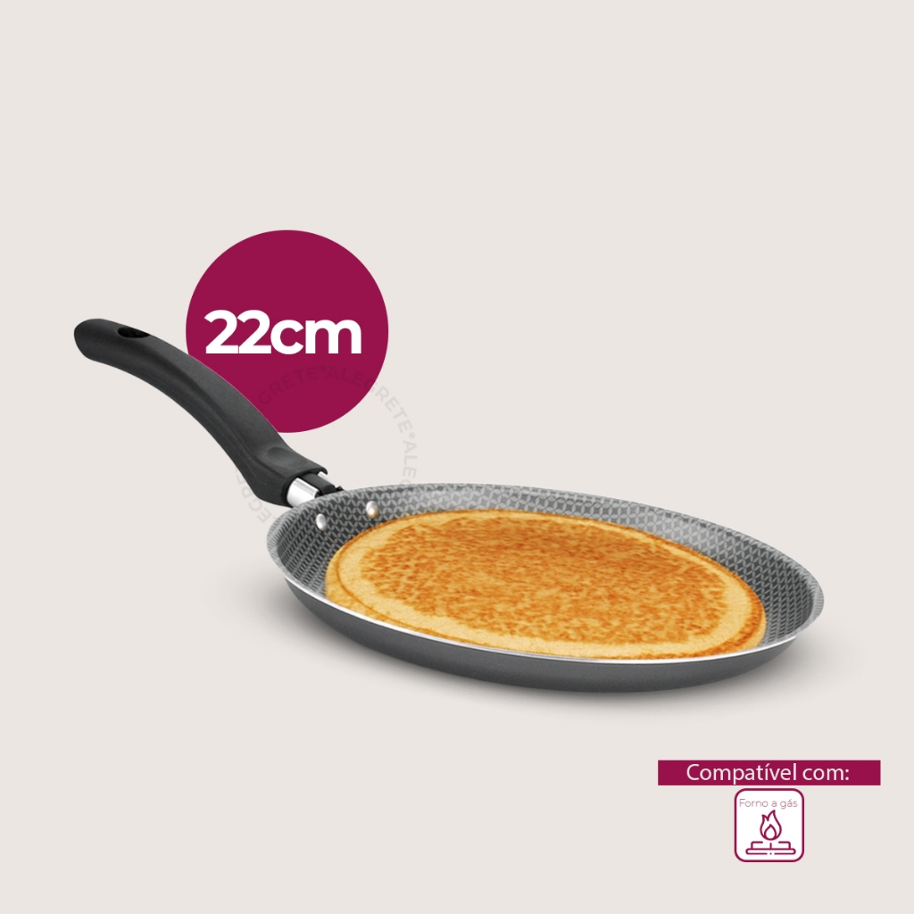 Panquequeira Alegrete Enjoy 22cm Antiaderente AA Cinza Grafite Crepe Tapioca