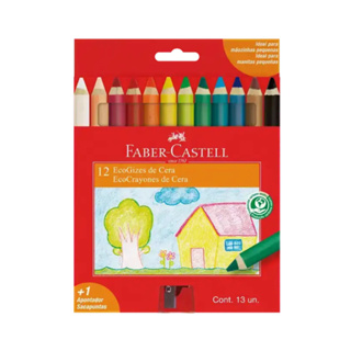 Giz De Cera Corpo De Madeira Ecogiz - 12 Cores em Oferta na Shopee