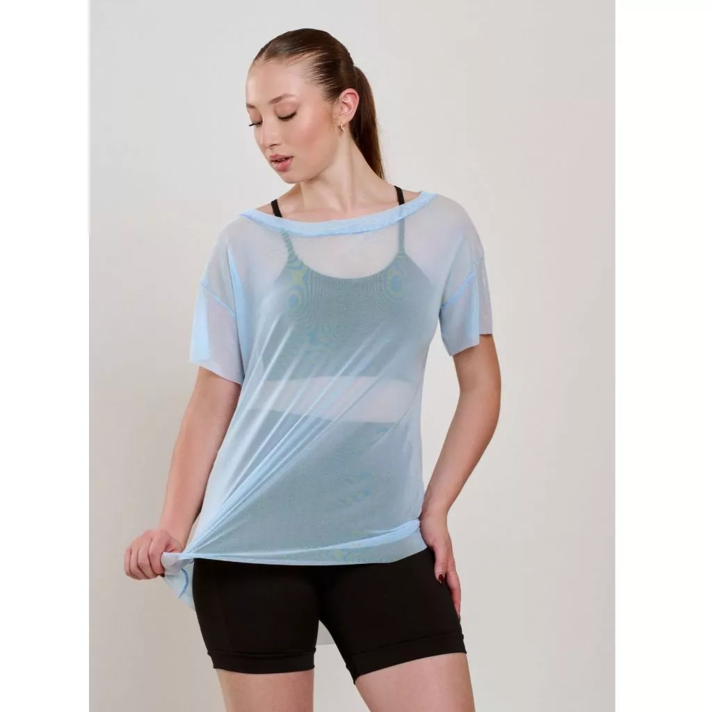 Blusa de tule academia fitness 10736
