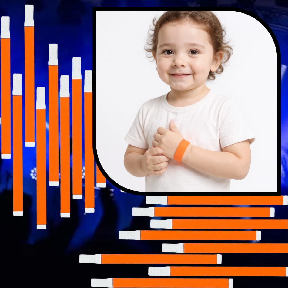 Kit 10/20/30 Pulseiras Identificação LARANJA Festa Evento Hospital Adulto Infantil Idosos Clima