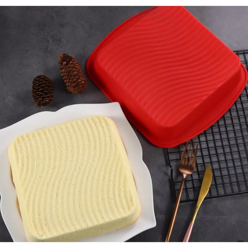 Forma Silicone Assadeira Quadrada Grande 3D Bolos Tortas Confeiteiro Air Fryer Forno Premium