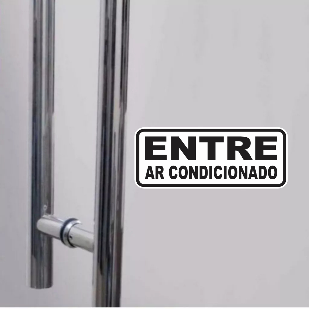 Adesivo Entre Ar Condicionado para Porta proteção Consultório Sala de Espera Atendimento
