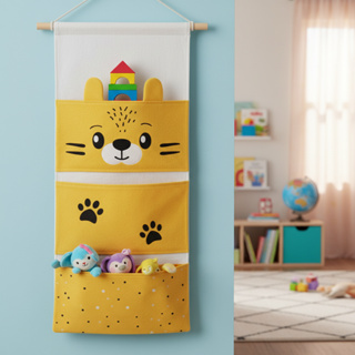 Organizador Infantil Brinquedos Livros Multiuso de Tecido de Pendurar com 3 Divisórias em Oferta na Shopee