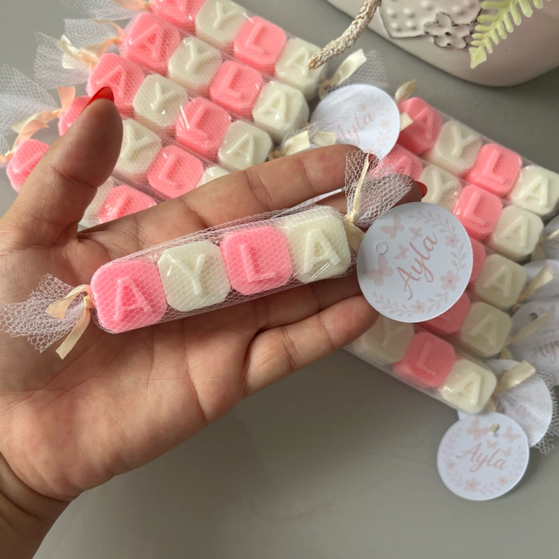 10 Lembrancinha Personalizada Nome Bebê Maternidade Chá de Bebê visita Aniversário