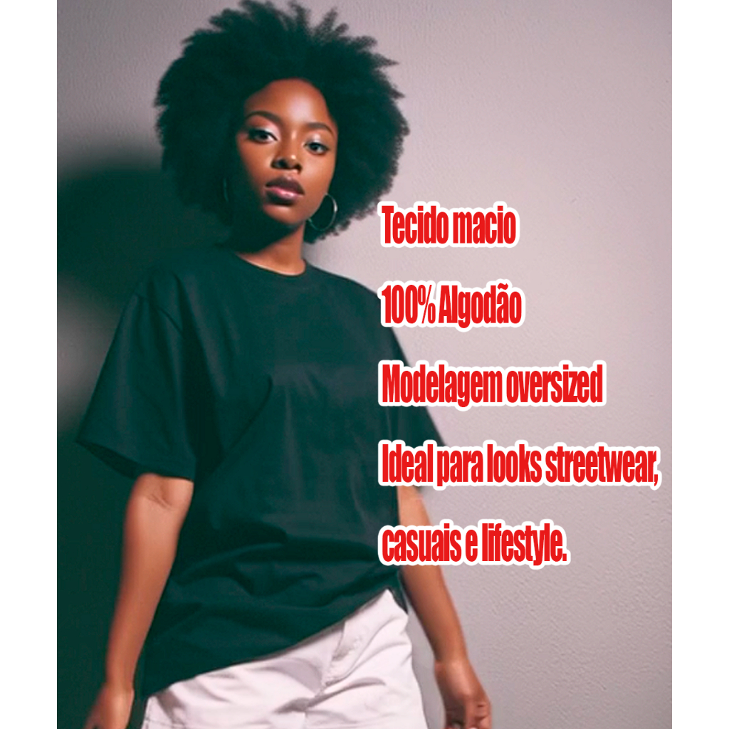 Kit 4 Camisetas Oversized Preta, Off White, Caramelo e Bege, 100% Algodão BCI, Estilo e Conforto.
