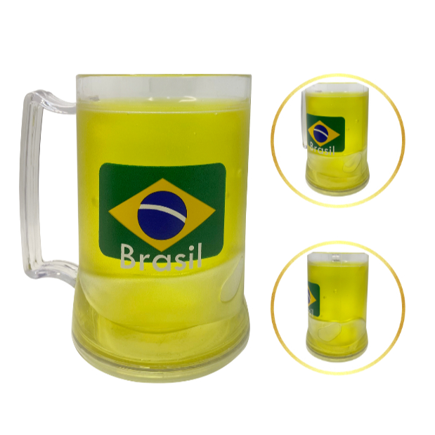 Caneca Gel Brasil 400ml Térmica Oficial Copa Seleção Brasileira