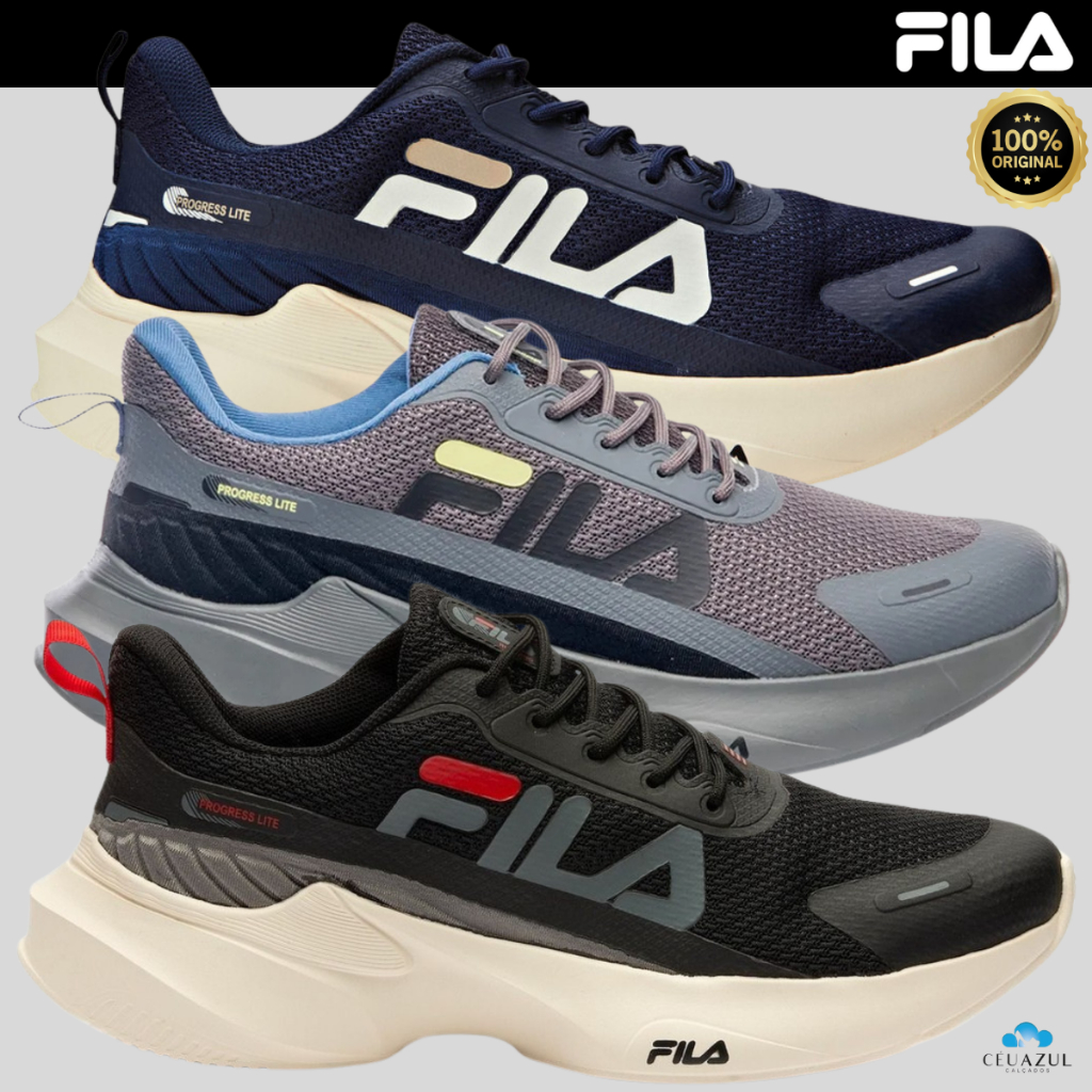 Tênis Fila Progress Lite Autêntico Masculino Treino Esportivo Original