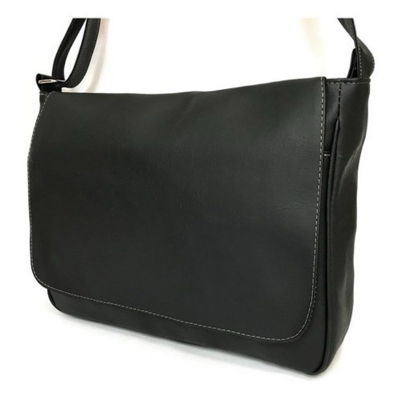 Bolsa Pasta Carteira Bolsa Tira Colo Couro Sintético Cor Preta Resistente