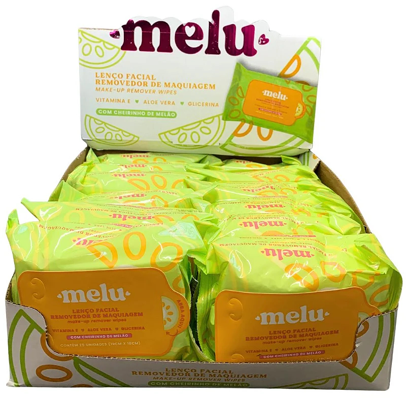 Box 12 Lenço Removedor de Maquiagem Melu Ruby Rose C/25